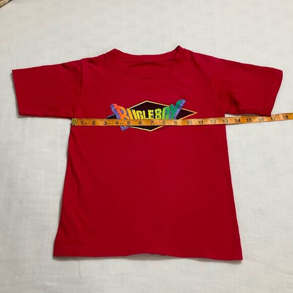 Vintage Bugle Boy 80s 90s Boys Tee Shirt AOP Logo Size 8 - Picture 3 of 8